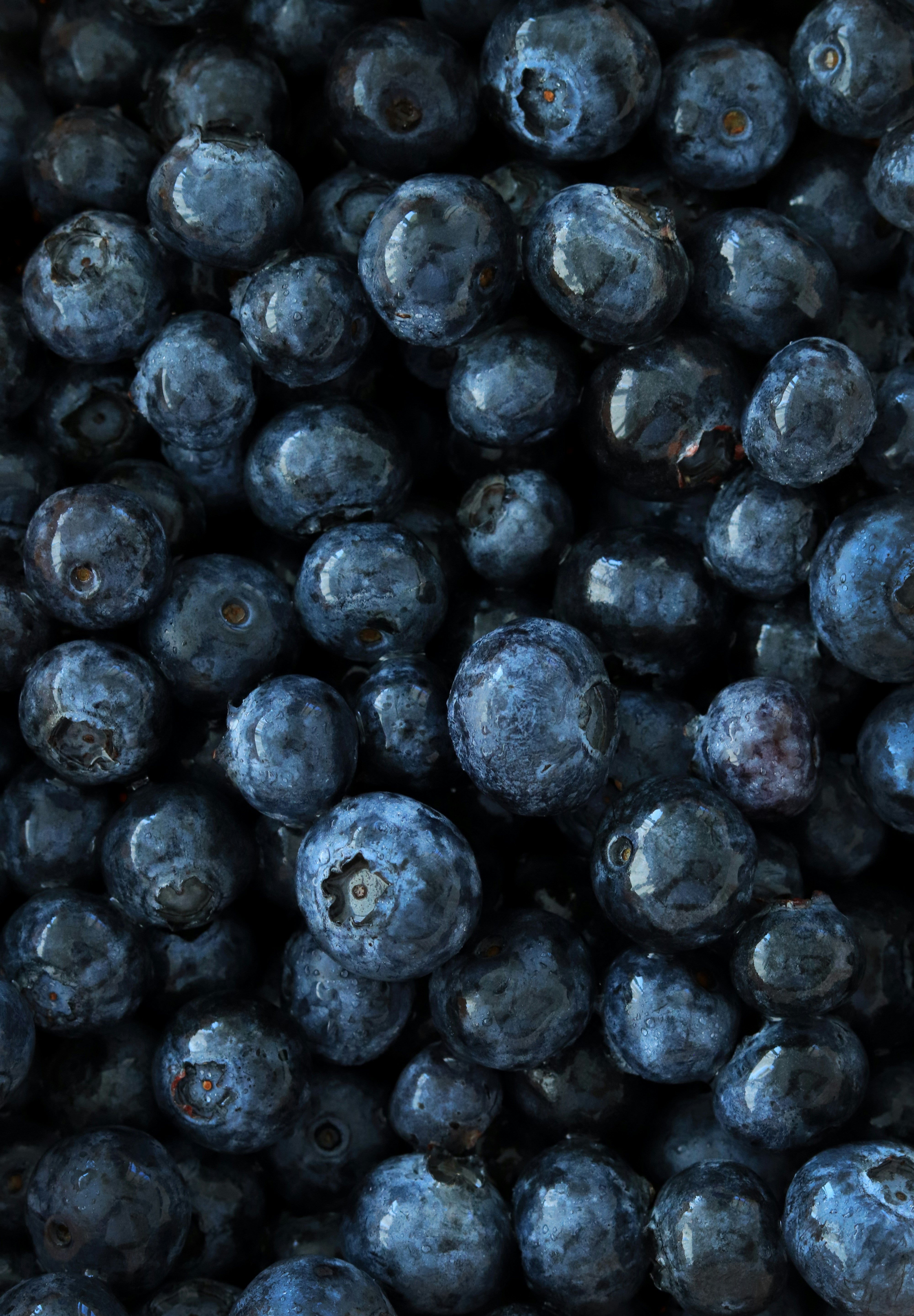 Close-up of a pile of blueberries