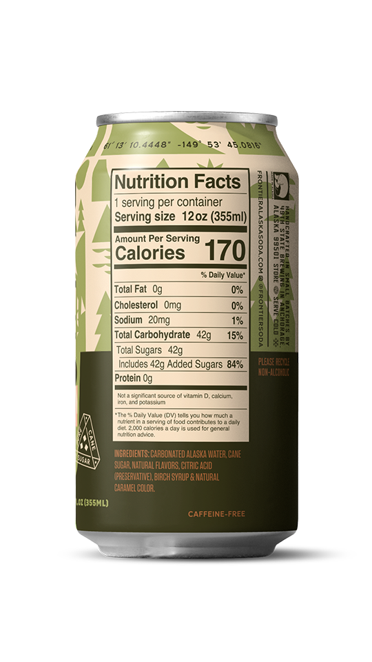Can with nutrition facts label on a white background