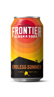 Can of Frontier Alaska Soda with 'Endless Summer' design on a white background